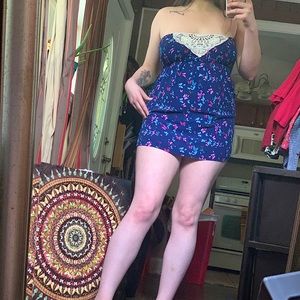 SOLD Blue butterfly tube top